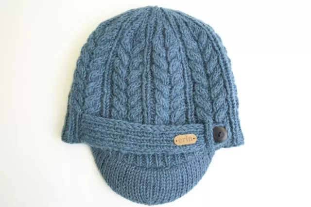 Women Sweater Shop Aran Cable Peak Hat Denim