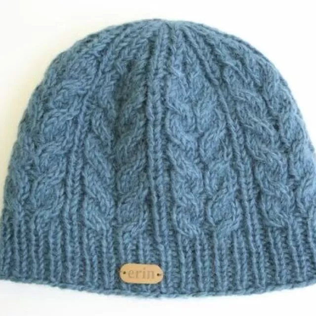 Sweater Shop Aran Cable Pullon Hat Denim