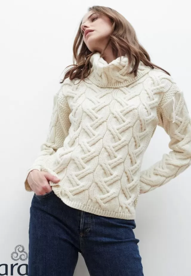 Women Sweater Shop Aran Super Soft Chunky Cowl Sweater