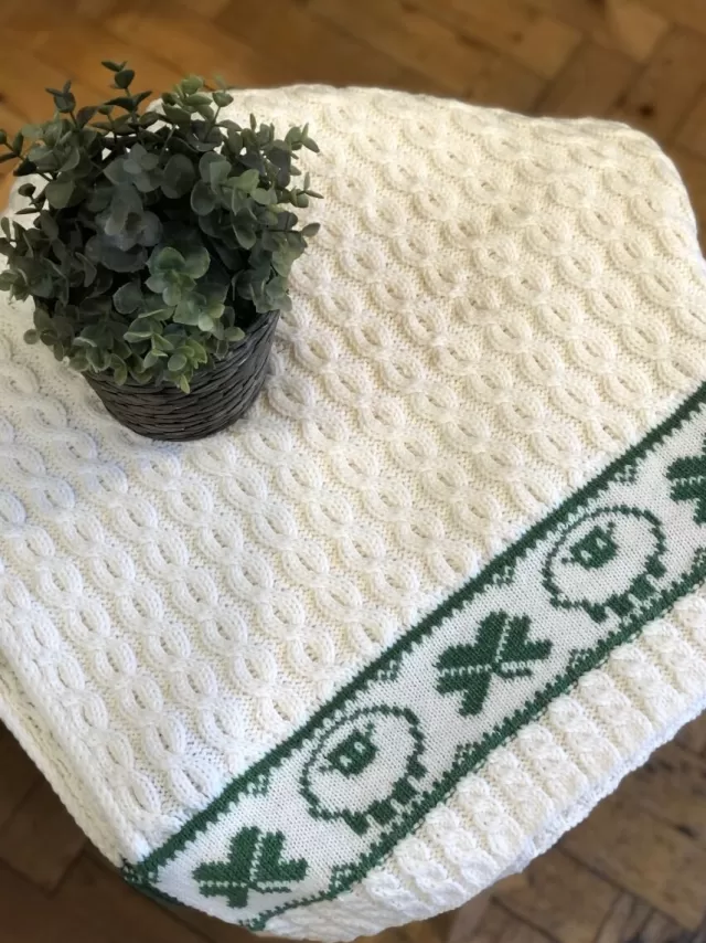 Kids Sweater Shop Baby Blanket Sheep & Shamrock Design