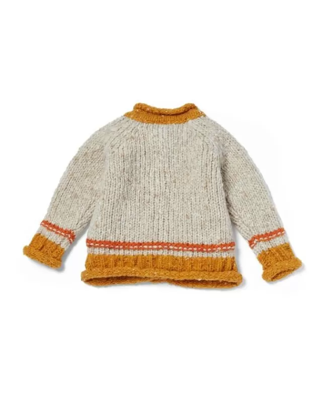 Kids Sweater Shop Baby Roll Neck Cardigan Natural Mustard