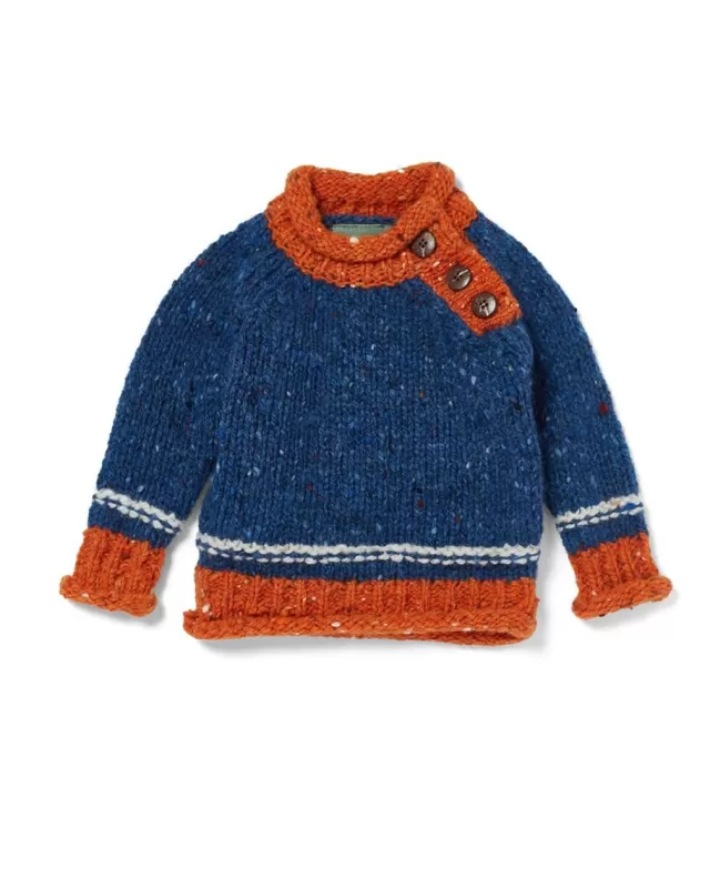 Kids Sweater Shop Baby Roll Neck Crew Neck Sweater Blue