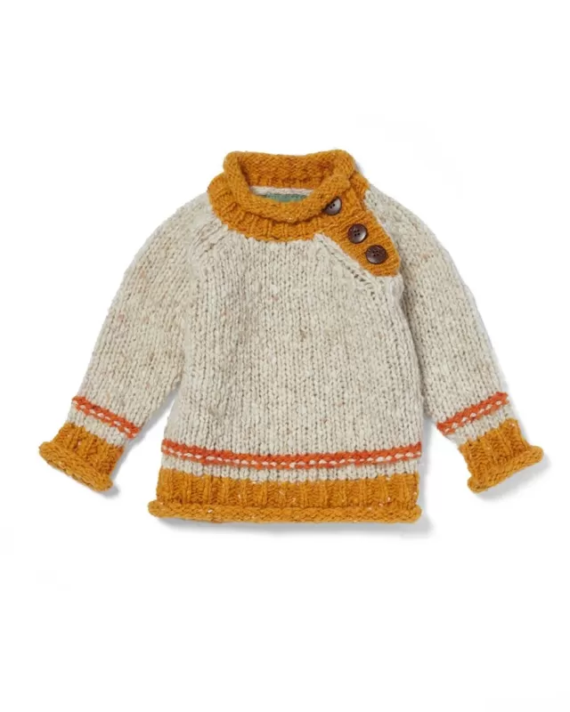 Kids Sweater Shop Baby Roll Neck Crew Sweater Natural