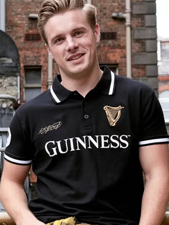 Sweater Shop Black Collared Guinness Rugby Shirt