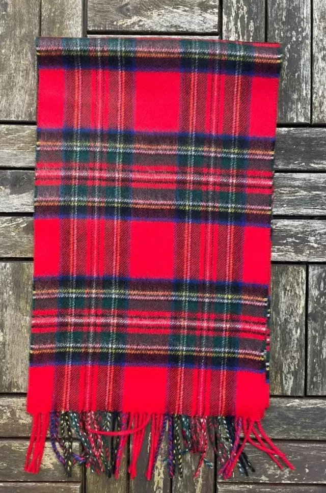 Women Sweater Shop 100% Cashmere Scarf Red Stewart