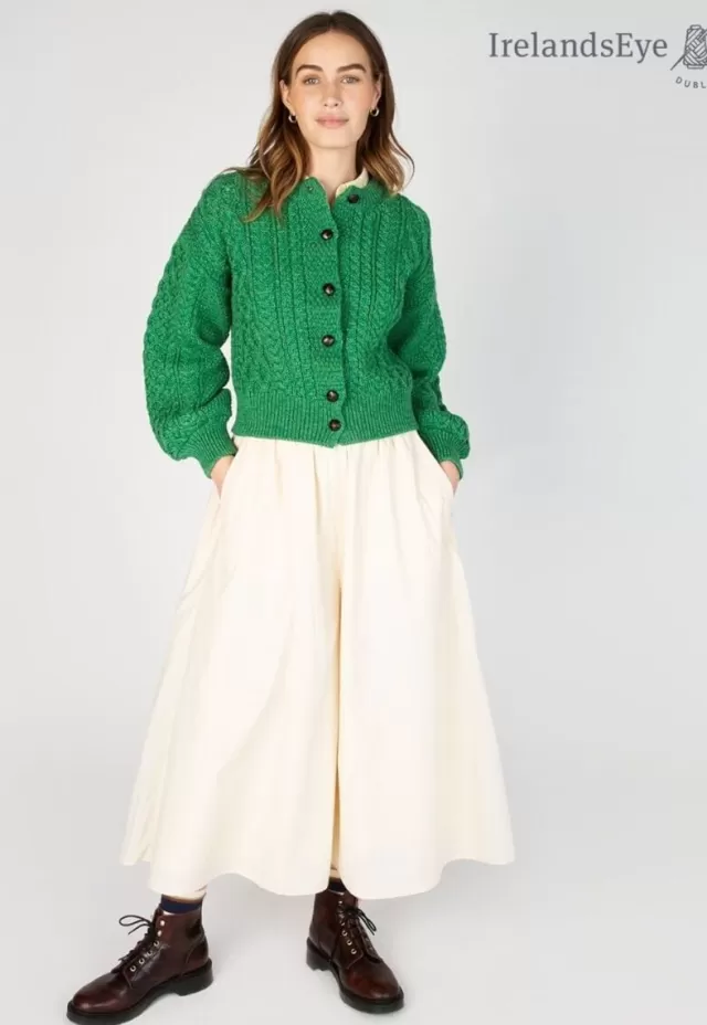 Women Sweater Shop Clover Cropped Cardigan Green