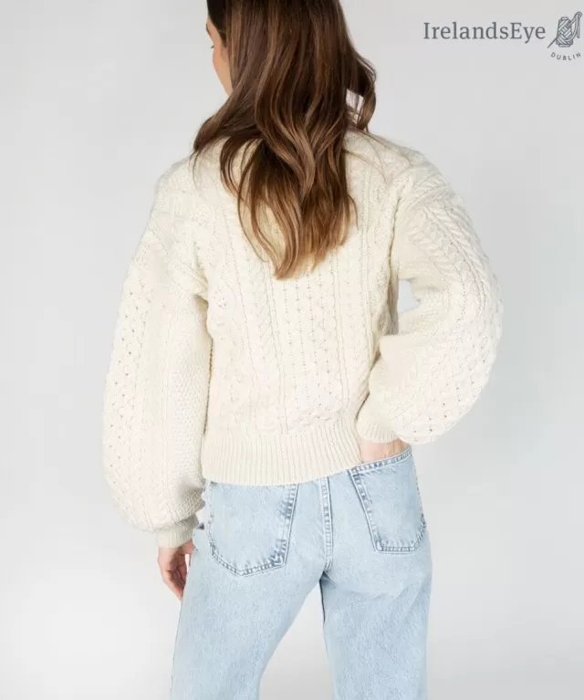 Women Sweater Shop Clover Cropped Cardigan Natural