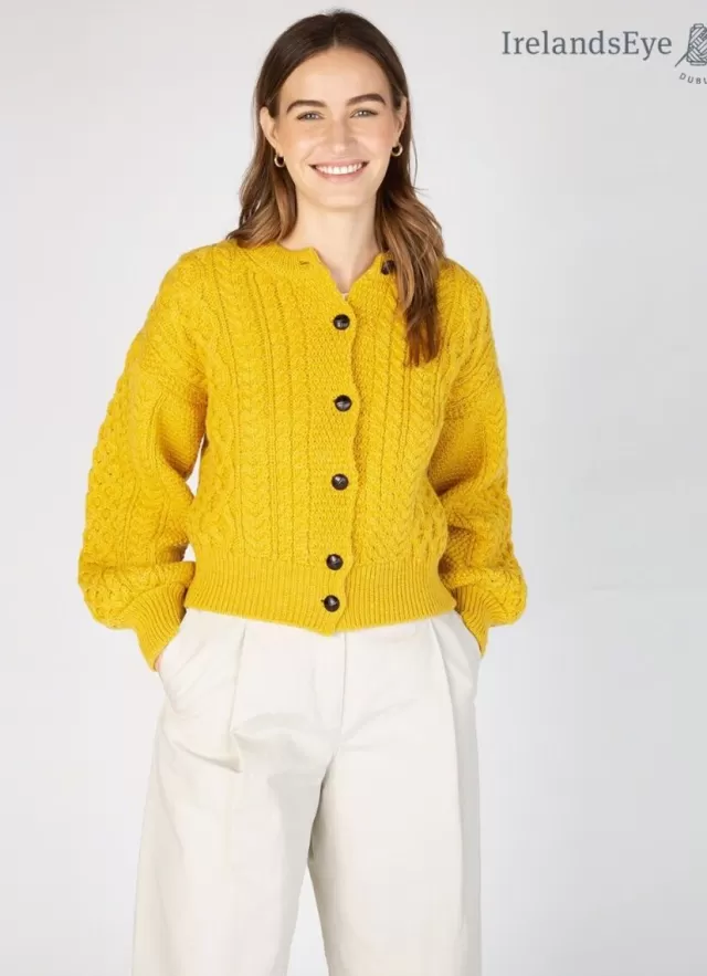 Women Sweater Shop Clover Cropped Cardigan Sunflower