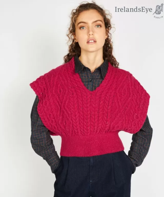 Women Sweater Shop Diamond Vest Bramble Red