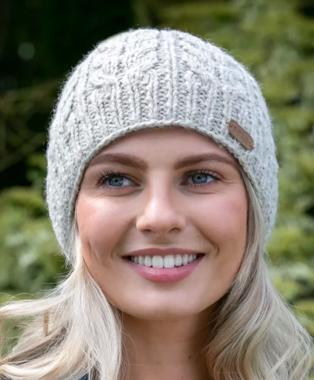 Sweater Shop Erin Cable Knit Hat Oatmeal