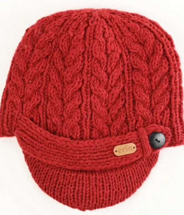 Sweater Shop Erin Peak Cable Knit Hat Red