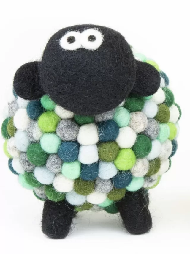 Sweater Shop Felt Sheep Collectible Green - Large