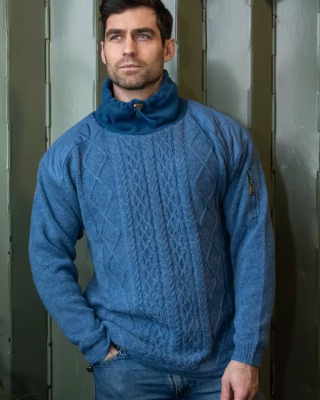 Sweater Shop Fully Lined Cowl Neck Sweater Blue