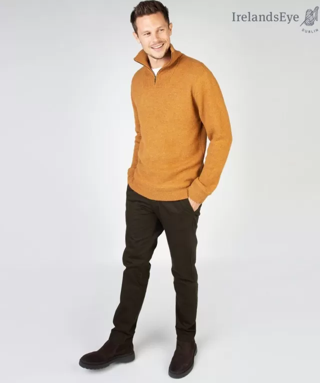 Sweater Shop Half Zip Lambswool Sweater Warm Sand