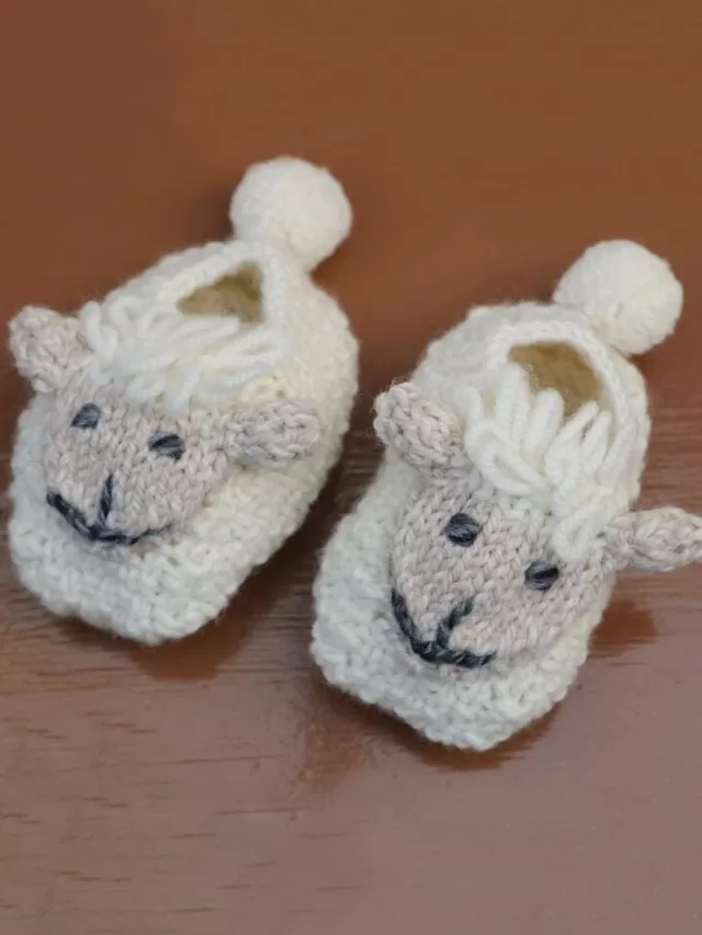 Kids Sweater Shop Handknit Sheep Booties