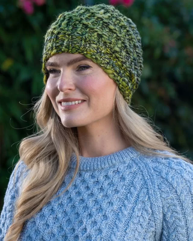 Women Sweater Shop Handmade in Ireland - Super Soft Merino Wool Hat Green