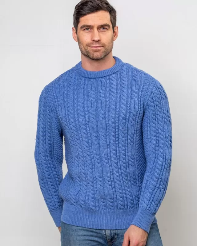 Sweater Shop Heavyweight Extra Fine Merino Wool Sweater Sky Blue