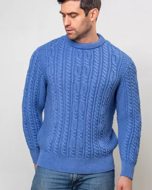 Sweater Shop Heavyweight Extra Fine Merino Wool Sweater Sky Blue