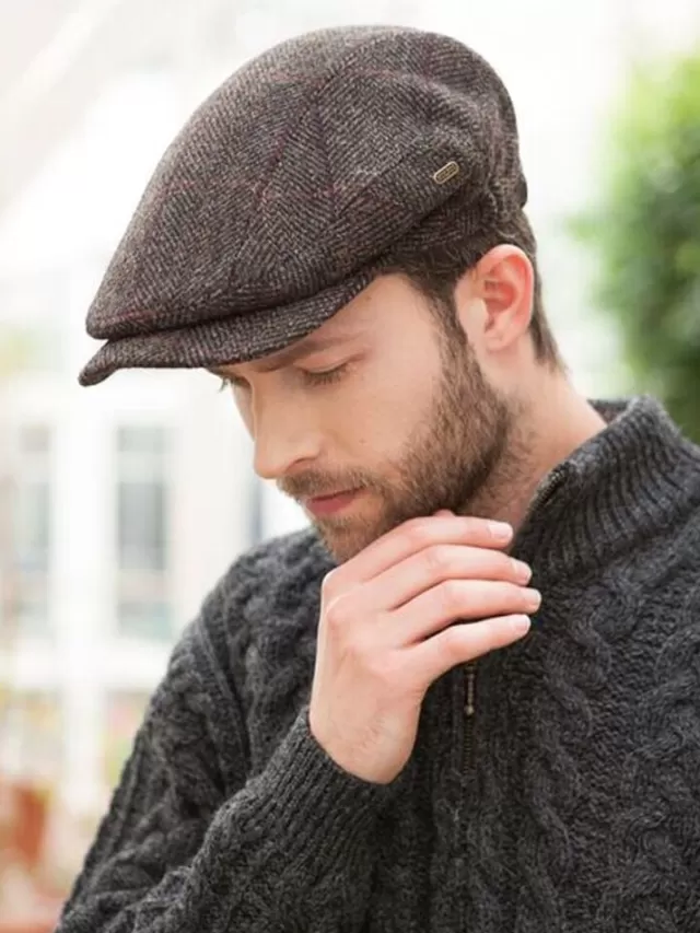 Sweater Shop Kerry Cap Brown Herringbone