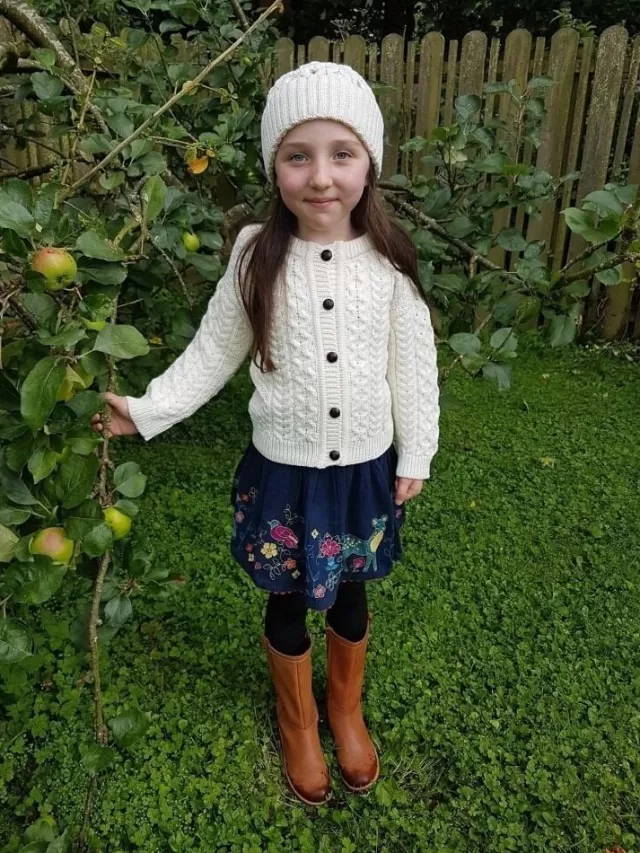 Kids Sweater Shop Kids Aran Cardigan Natural