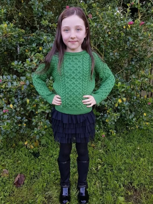 Kids Sweater Shop Kids Aran Sweater Green