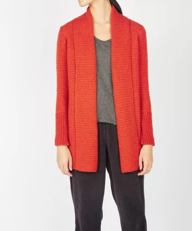 Women Sweater Shop Kilcoole Textured Coatigan Orange