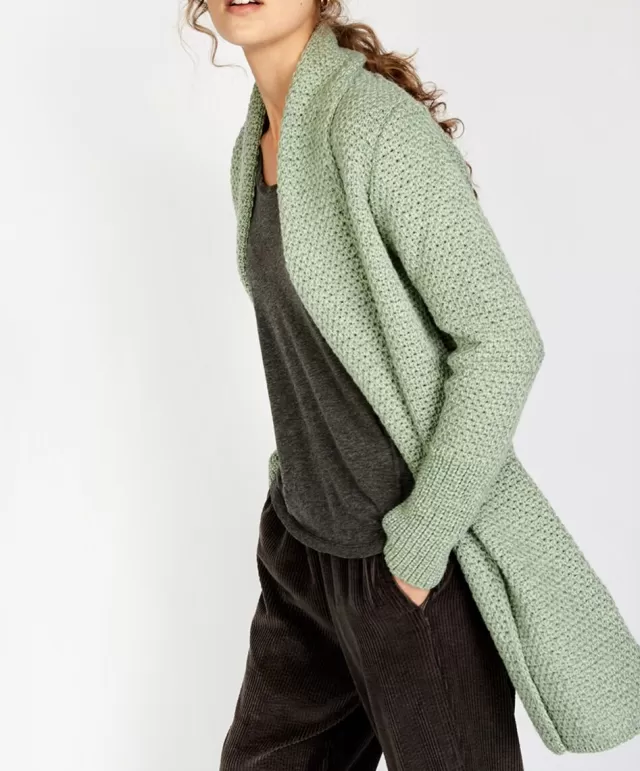 Women Sweater Shop Kilcoole Textured Coatigan Sage Marl