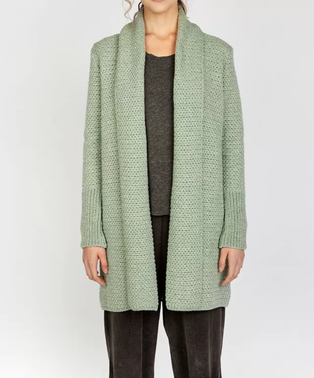 Women Sweater Shop Kilcoole Textured Coatigan Sage Marl