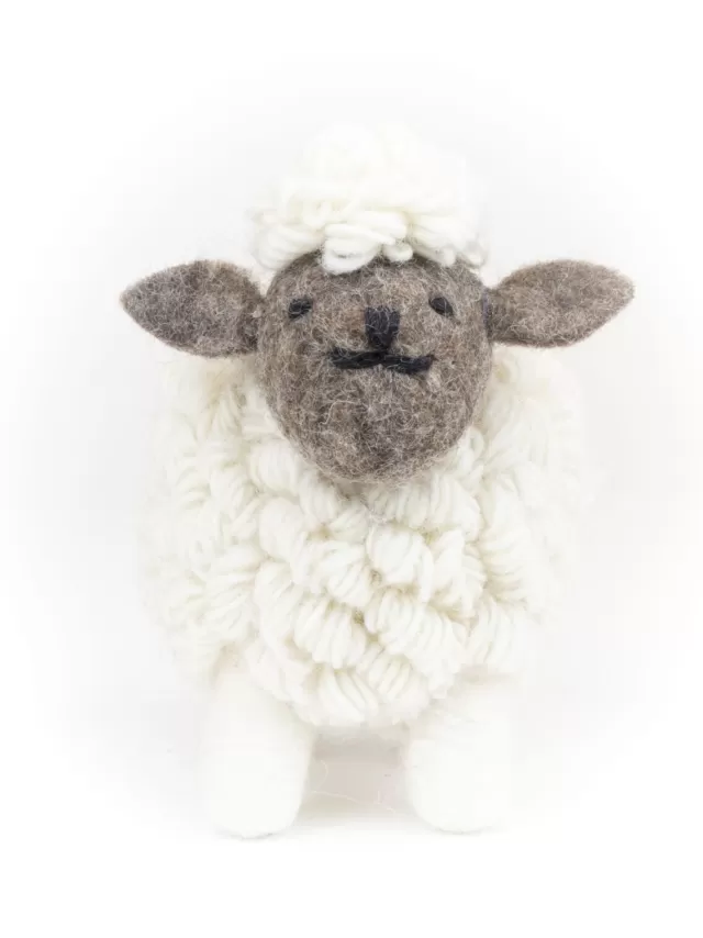 Sweater Shop Knitted Sheep Collectible Large - White