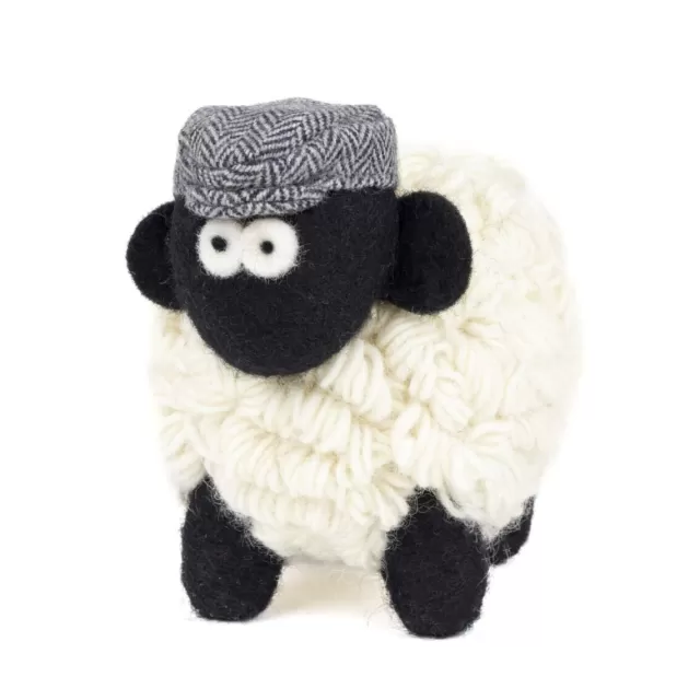 Sweater Shop Knitted Sheep with Flat Cap - Blue Medium