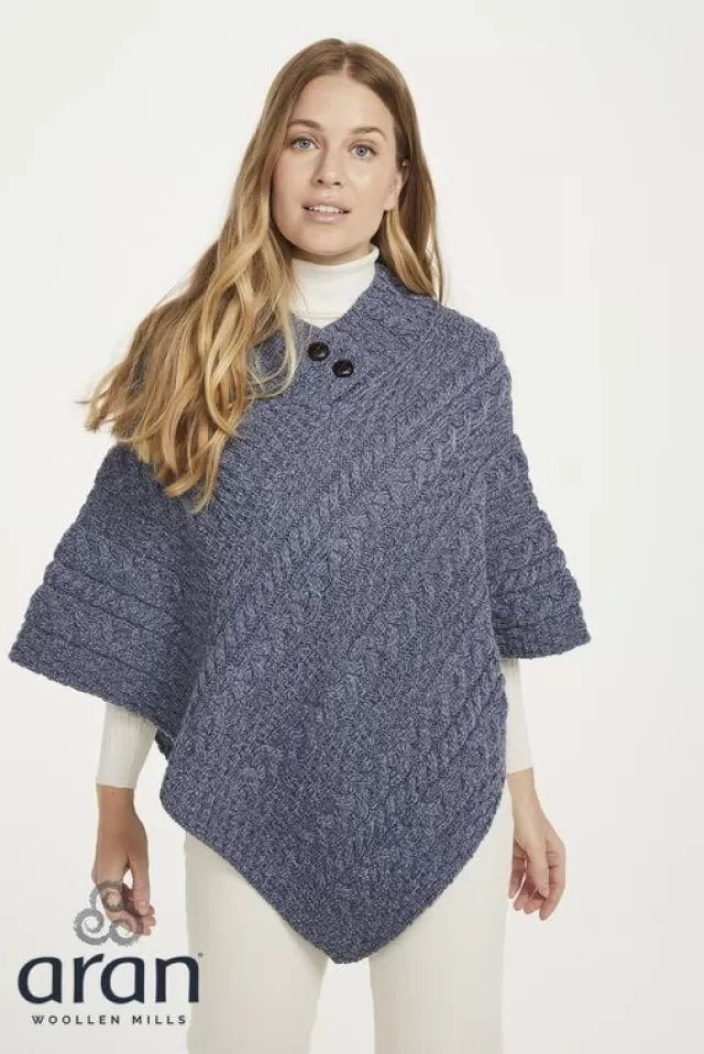 Women Sweater Shop Ladies Aran Poncho One Size