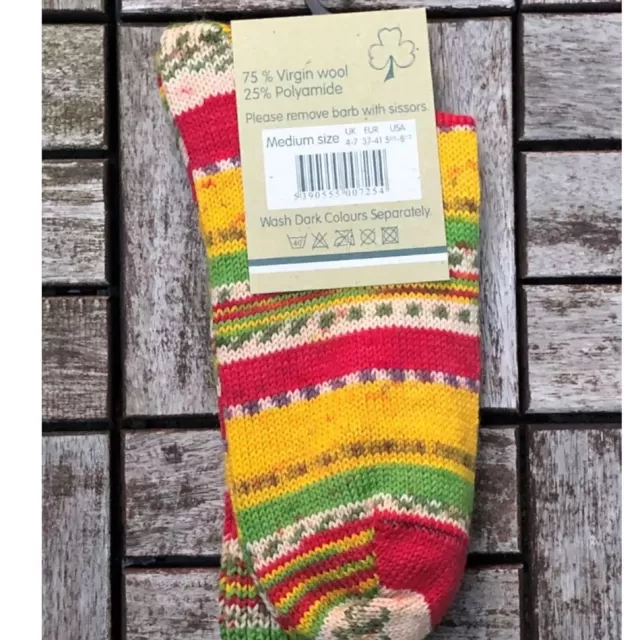 Sweater Shop Ladies Fair Isle Socks Yellow/Red