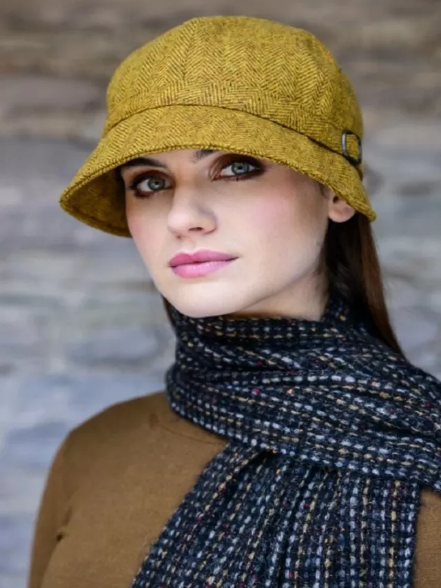 Women Sweater Shop Ladies Irish Flapper Cap Mustard 602