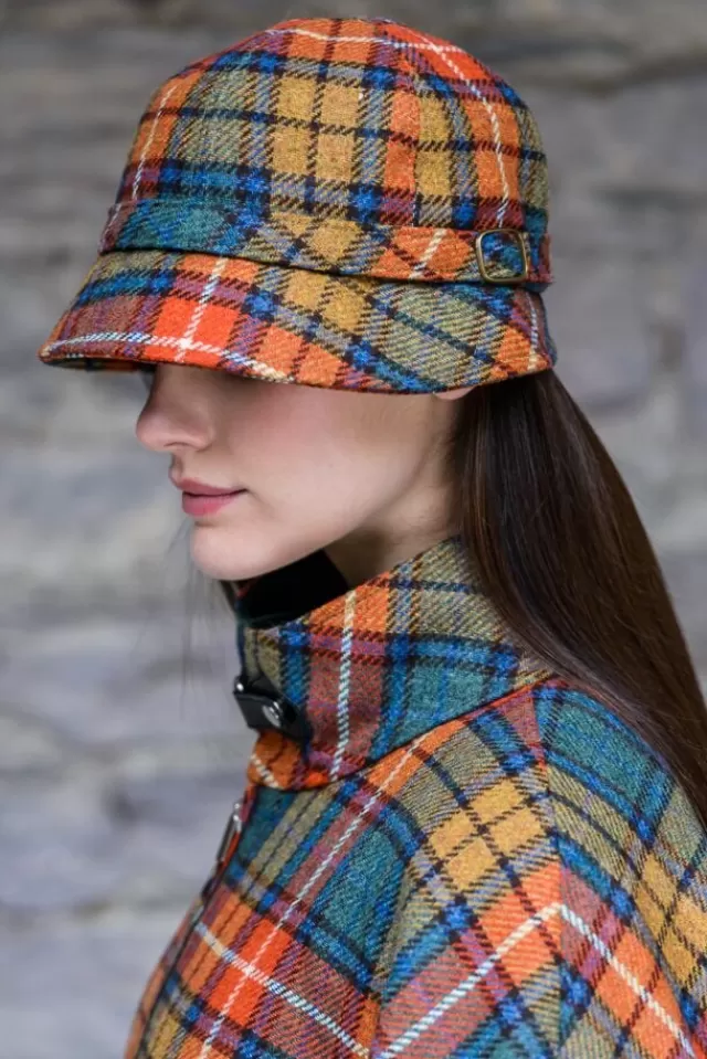 Women Sweater Shop Ladies Irish Flapper Cap Orange Check Col: 60