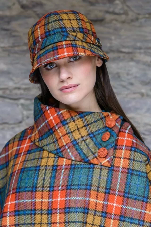 Women Sweater Shop Ladies Irish Flapper Cap Orange Check Col: 60