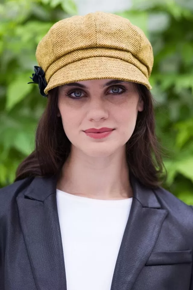 Women Sweater Shop Ladies Newsboy Cap Mustard