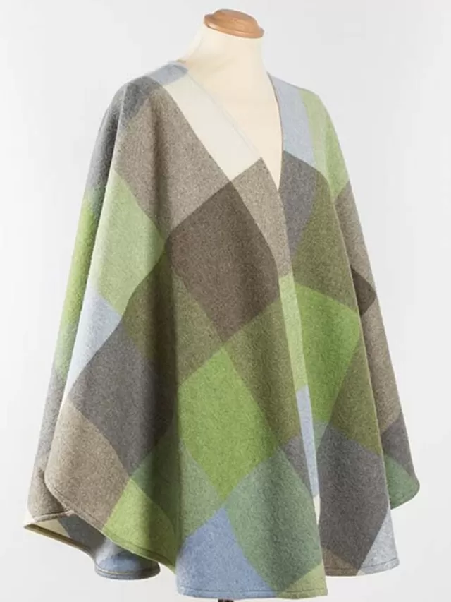 Women Sweater Shop 100% Lambswool Cape - Sue 614