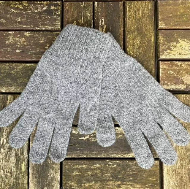 Sweater Shop 100% Lambswool Gloves Dark Grey