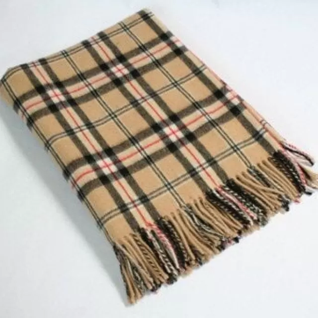 Sweater Shop Lambswool Throw Camel of Merrick Tartan Col: 621