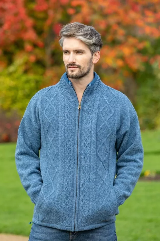 Sweater Shop Lined Shetland Jacket Blue