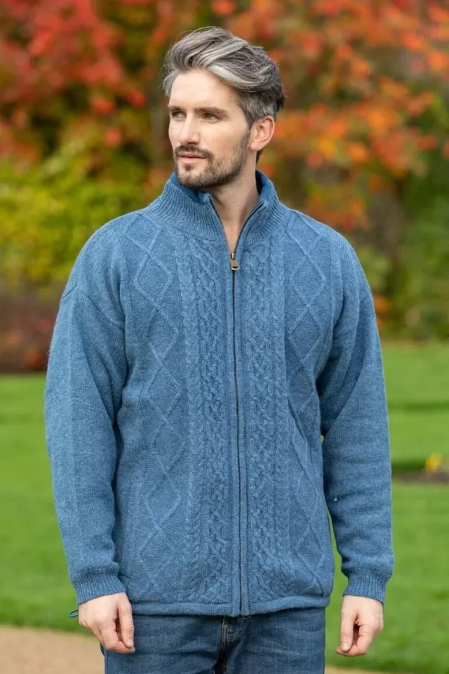 Sweater Shop Lined Shetland Jacket Blue