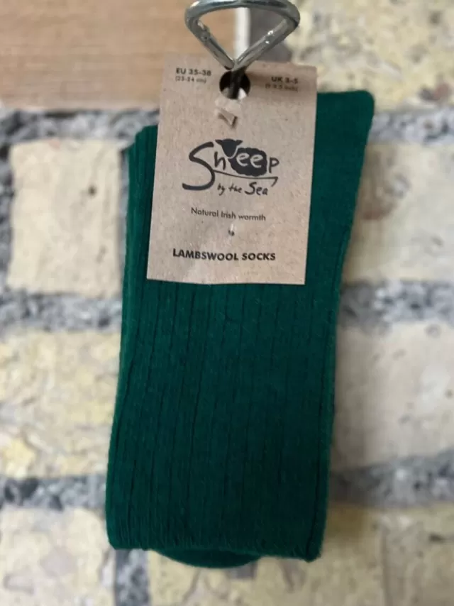 Sweater Shop Luxurious Lambswool Socks - Green