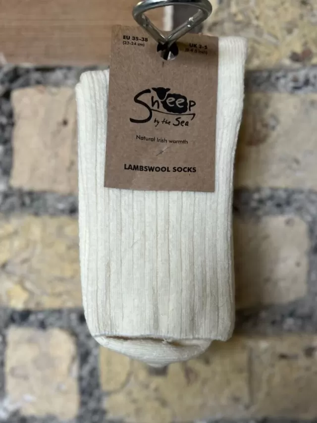 Sweater Shop Luxurious Lambswool Socks - Natural