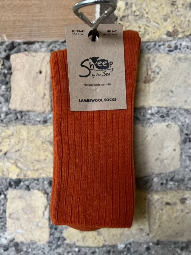 Sweater Shop Luxurious Lambswool Socks - Rust