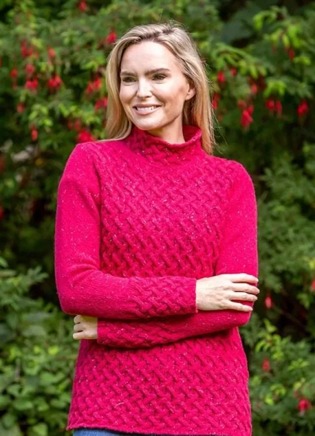 Women Sweater Shop Luxurious Wool & Cashmere Trellis Sweater - Bramble Berry