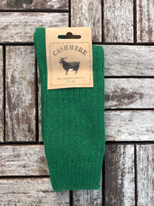 Sweater Shop Luxury Ladies Cashmere Blend Socks - Green (Size 35-39)