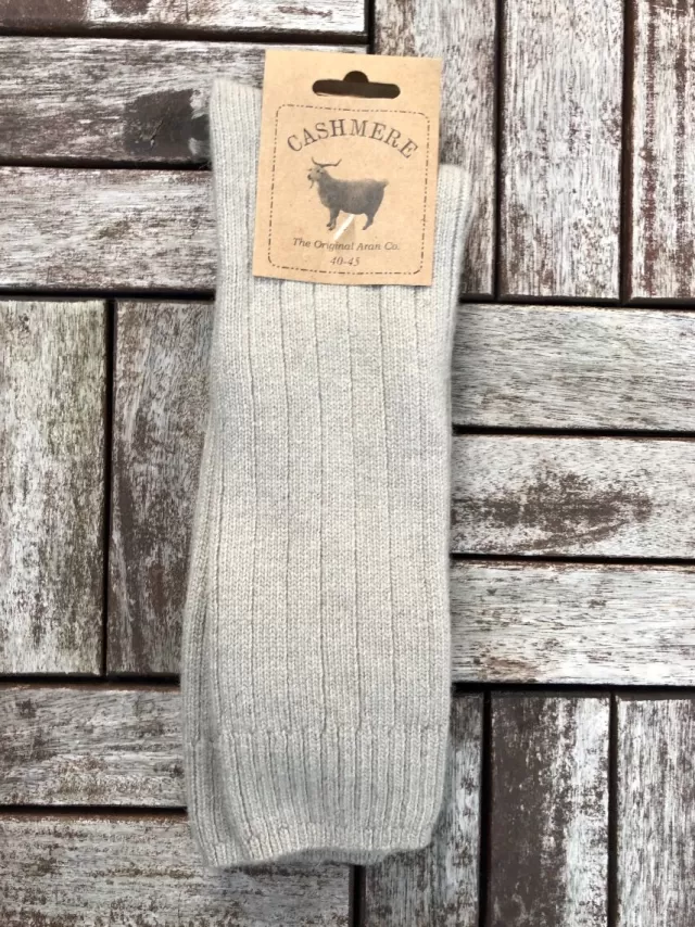 Sweater Shop Luxury Mens Cashmere Socks - Beige (Size 40-45)