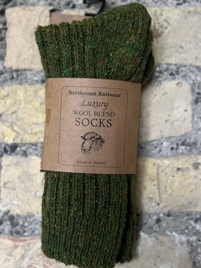 Sweater Shop Luxury Wool Blend Socks Forset Green