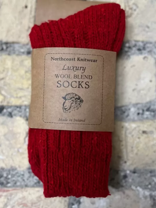 Sweater Shop Luxury Wool Blend Socks Red