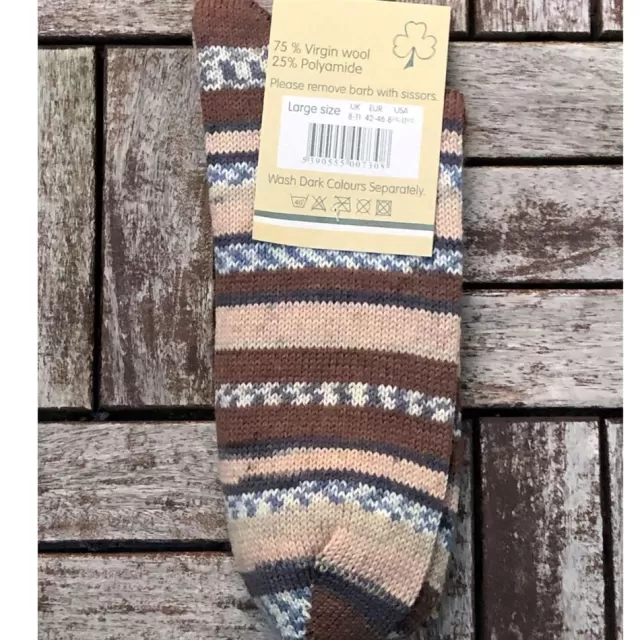 Sweater Shop Men's Fair Isle Socks Brown Stripe